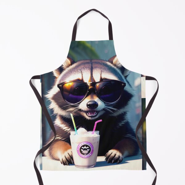 Item preview, A cute raccoon drinking a milkshake designed and sold by Pelzi100.