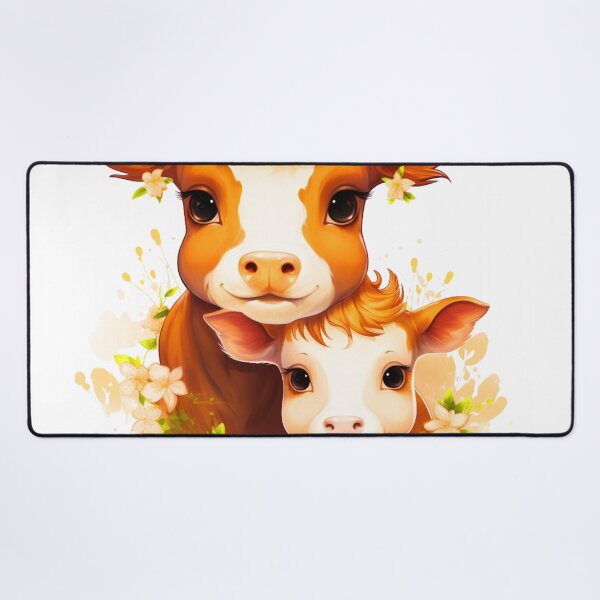 Vista previa del artículo con la obra «Vacas Kawaii», diseñado y vendido por ImaginVibes.