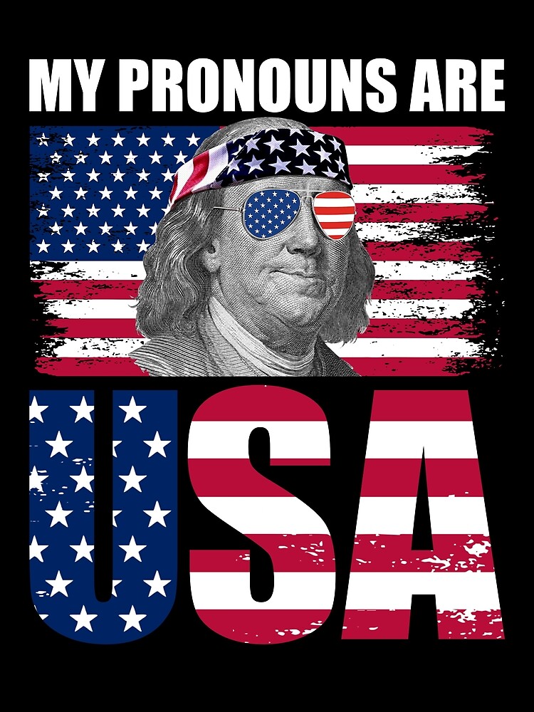 Thumbnail 3 von 3, Tuch, My Pronouns Are USA Ben Franklin Patriotic 4th Of July Gear designt und verkauft von DynamicDesign.