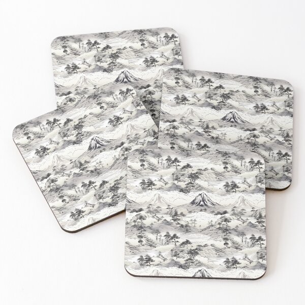 Item preview, Weathered Mountains - Ancient Ukiyo-e Style Pattern designed and sold by PatternVogue.