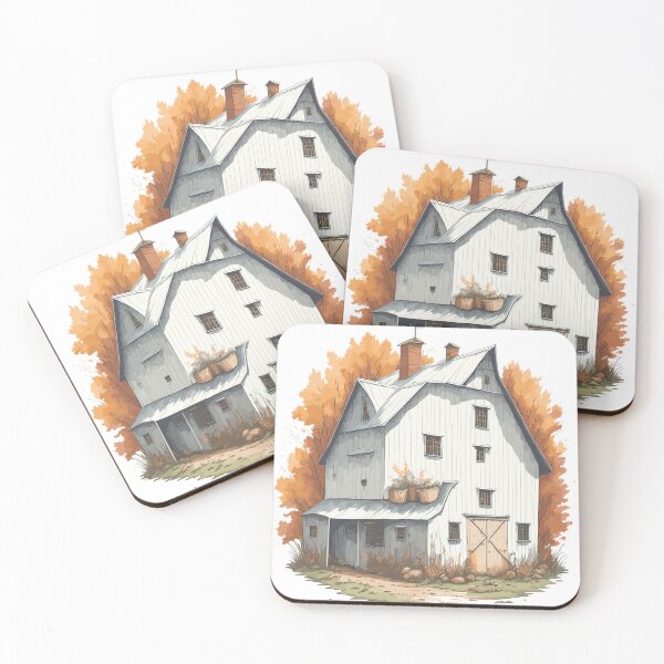 Item preview, Fall Farm Shed. Autumn countryside with farm barn; Illustration of rural landscape of farmland with wooden shed  designed and sold by Victoria Riabov.
