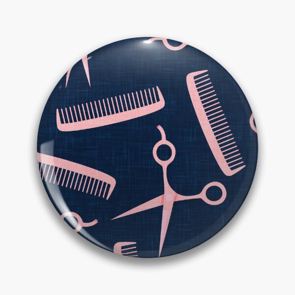 Item preview, shears and combs - pink on navy blue designed and sold by littlearrow.