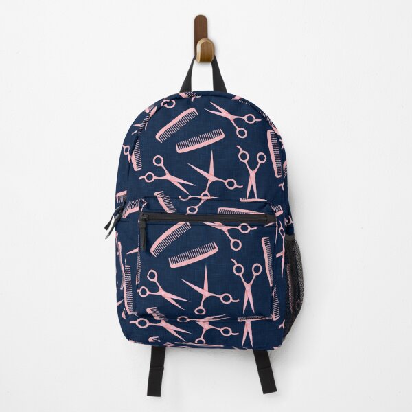 Item preview, shears and combs - pink on navy blue designed and sold by littlearrow.