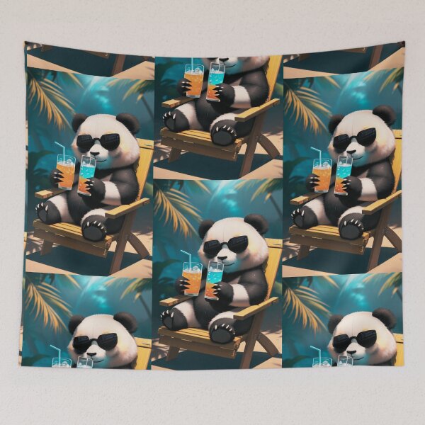 Item preview, A cute panda having a drink designed and sold by Pelzi100.