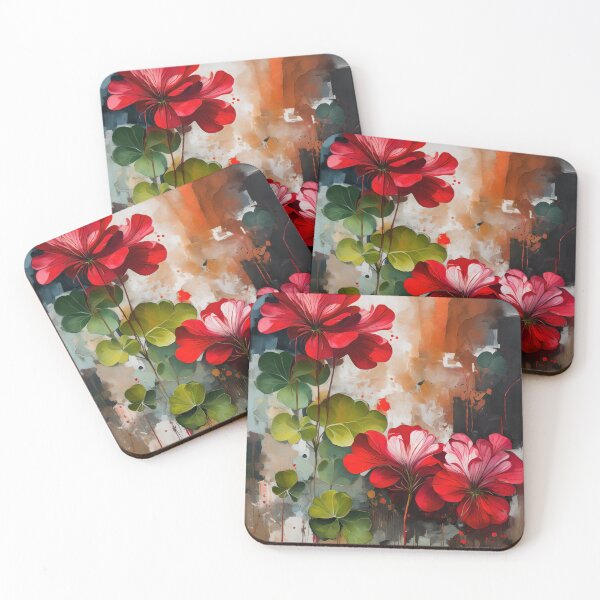 Item preview, Digital Abstract Geranium Floral Painting designed and sold by MySupplemental.