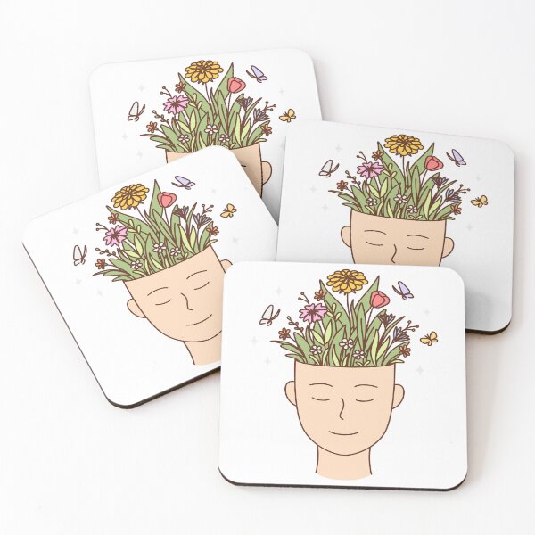 Item preview, flowers growing from head floral head art nature-inspired head design designed and sold by DreamStore360.