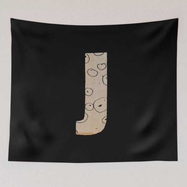 Item preview, Capital letter J cut out paper alphabet black designed and sold by Yana Mustafina | Boho Soulful Designs.
