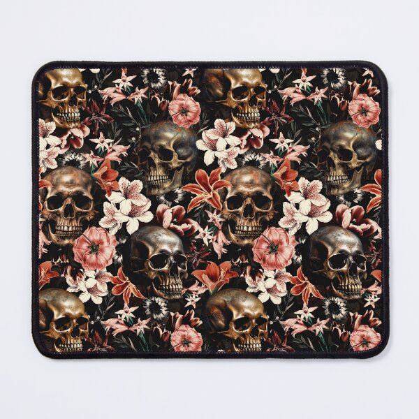 Item preview, Mysterious Midnight Baroque Skull And Flowers  NightGarden  designed and sold by UtArt.