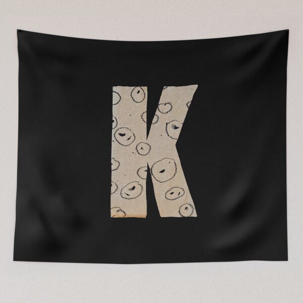 Item preview, Capital letter K cut out paper alphabet black designed and sold by Yana Mustafina | Boho Soulful Designs.