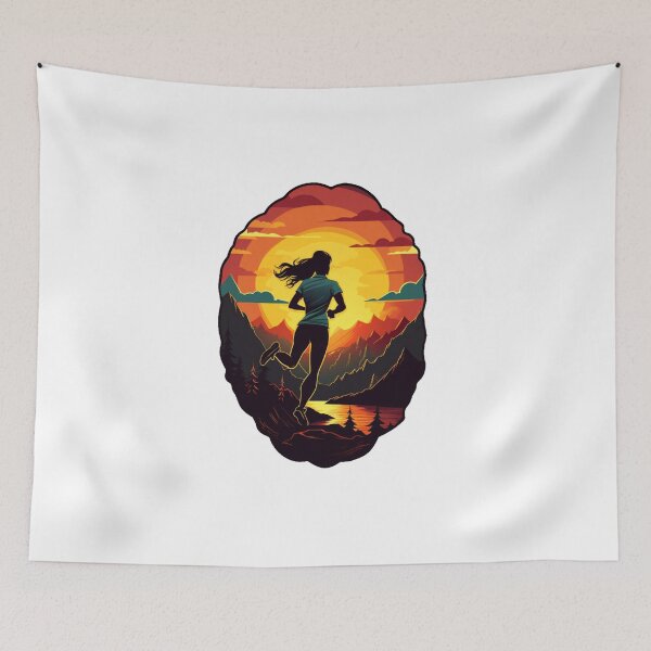 Item preview, Running lover summer mountains sunset designed and sold by SmileshareShop.