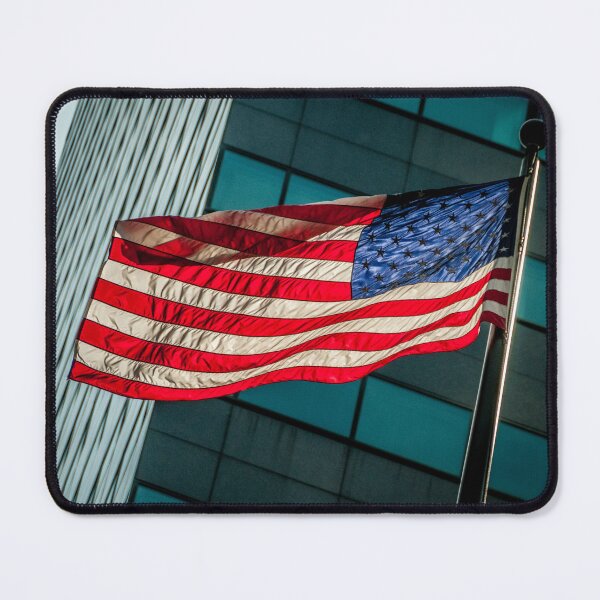 Item preview, Backlit Stars and Stripes American Flag, skyscraper background. designed and sold by bailey-cooper.