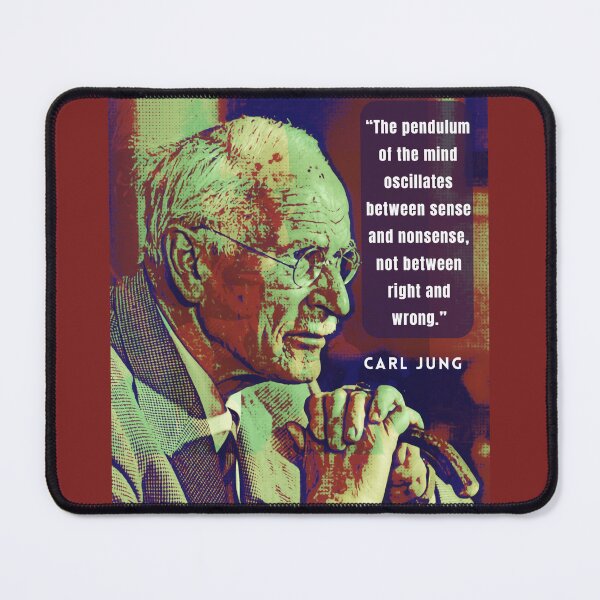 Item preview, Carl Jung  portrait and quote: The pendulum of the mind alternates between sense and nonsense, not between right and wrong. designed and sold by artbleed.