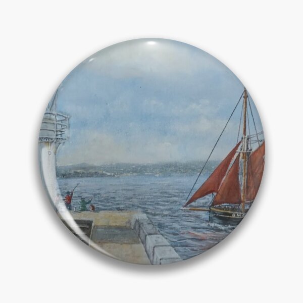 Item preview, Brixham sailing trawler Pilgrim rounding Brixham Breakwater  designed and sold by Mackenzie Moulton International Artist .