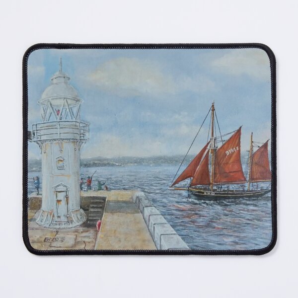 Item preview, Brixham sailing trawler Pilgrim rounding Brixham Breakwater  designed and sold by Mackenzie Moulton International Artist .