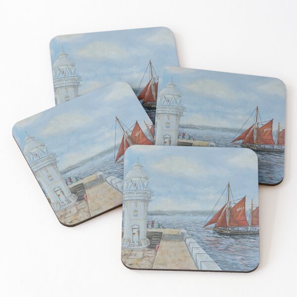 Item preview, Brixham sailing trawler Pilgrim rounding Brixham Breakwater  designed and sold by Mackenzie Moulton International Artist .