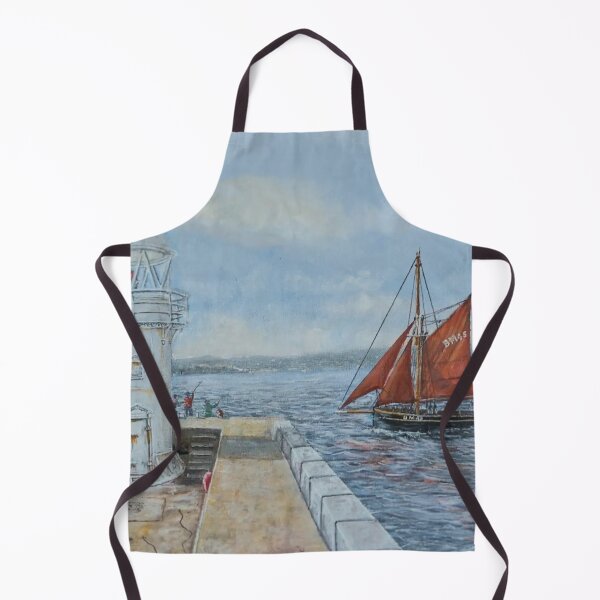 Item preview, Brixham sailing trawler Pilgrim rounding Brixham Breakwater  designed and sold by Mackenzie Moulton International Artist .
