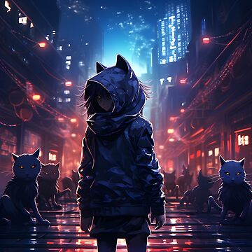 Cat Girl In Neon City ver lV Poster for Sale by ShioriShop