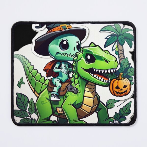 Item preview, Cute Skeleton Riding green Dinosaur designed and sold by TrendyPalette.