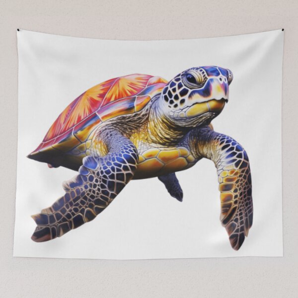 Item preview,  Vibrant color sea turtle digital print in a variety of mediums designed and sold by dcrc.