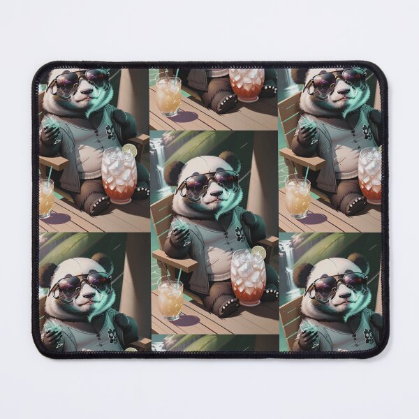 Item preview, A cute and cool panda having a drink designed and sold by Pelzi100.