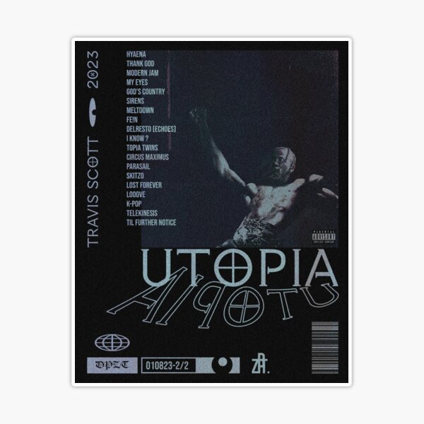 UTOPIA - TRAVIS SCOTT Sticker for Sale by Pb-art1776