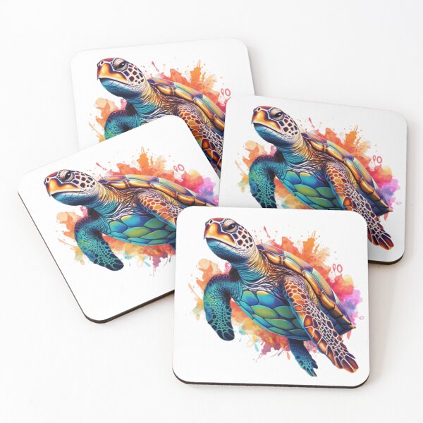 Item preview,  Vibrant color sea turtle digital print in a variety of mediums designed and sold by dcrc.