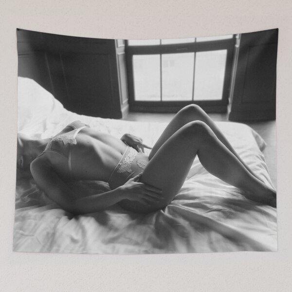 Item preview, The perfect woman lying on crumpled sheets designed and sold by KAPLINSKIY-ART.