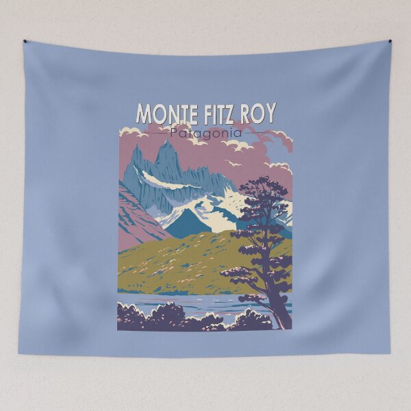 Item preview, Monte Fitz Roy Patagonia Travel Art Vintage designed and sold by KrisSidDesigns.