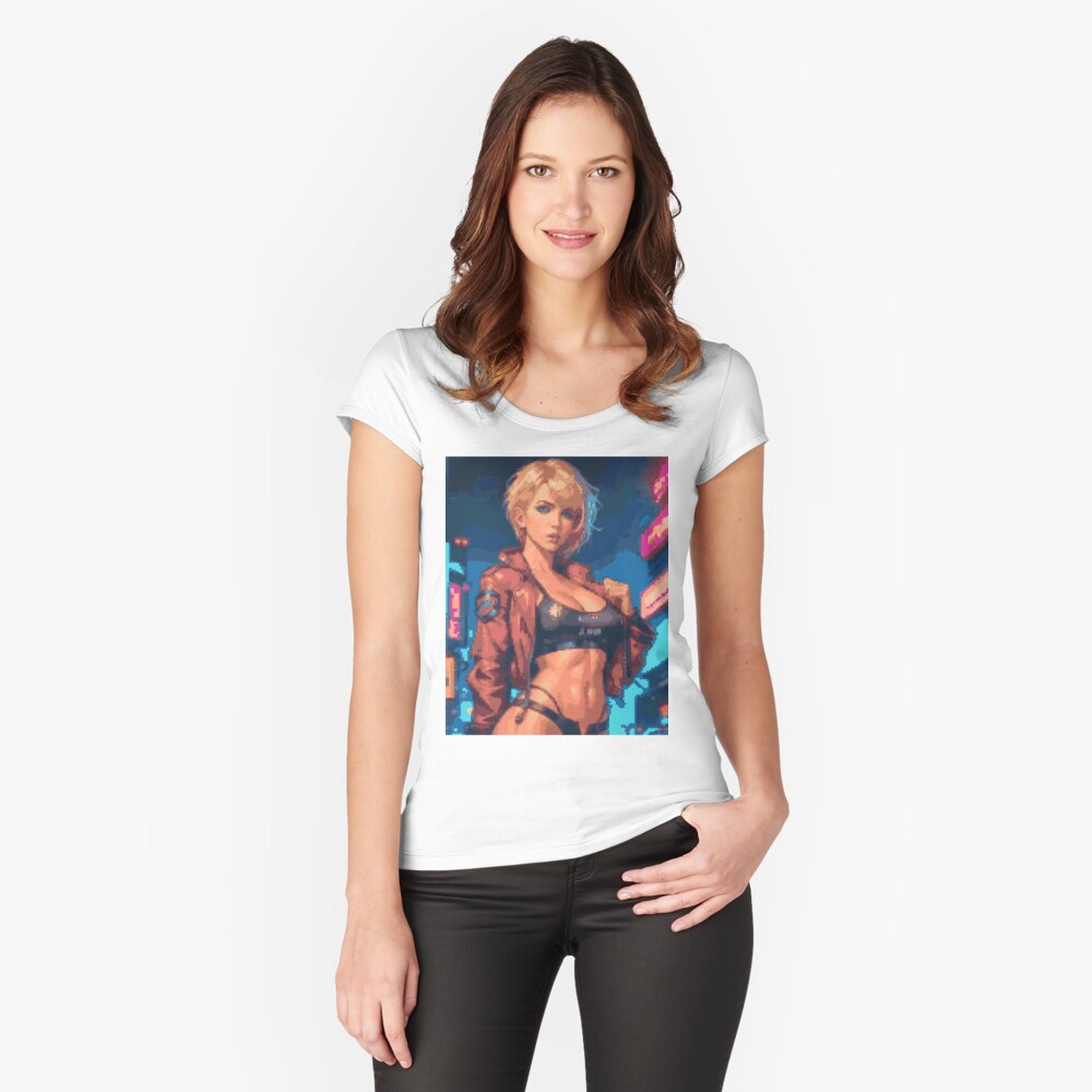Item preview, Fitted Scoop T-Shirt designed and sold by 8bitglam.
