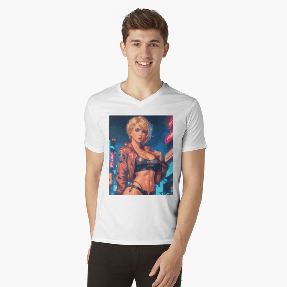 Item preview, V-Neck T-Shirt designed and sold by 8bitglam.