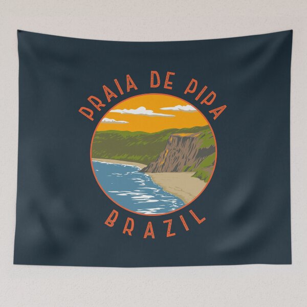 Item preview, Pipa Beach Brazil Retro Distressed Circle designed and sold by KrisSidDesigns.