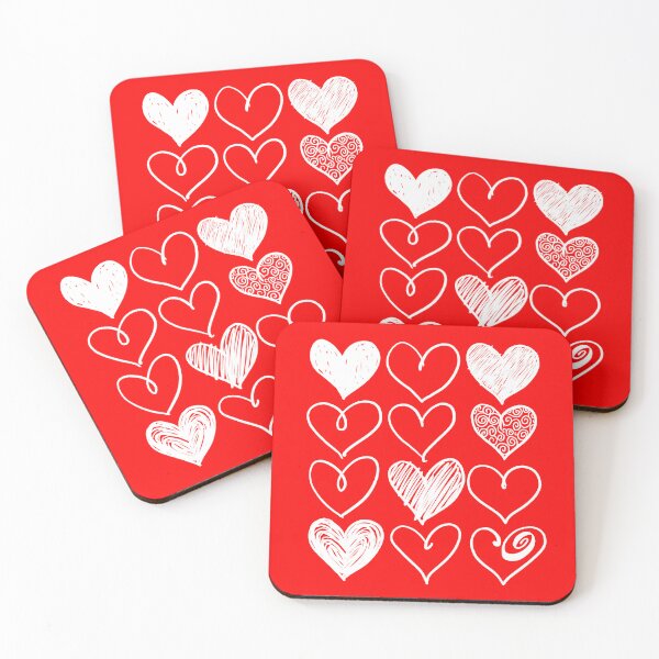 Item preview, doodle hearts Valentines day hearts for women, unique one of a kind designed and sold by SleeplessLady.