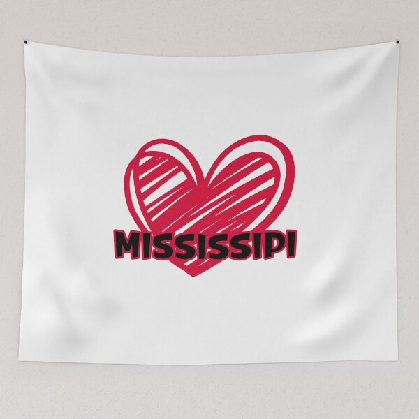 Item preview, Heartbeat of Mississippi: Red Doodle Heart and Black Text designed and sold by EmeraldeaArt.