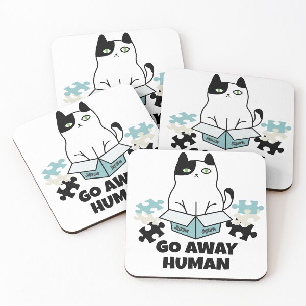Item preview, Cats and Jigsaws, go away human designed and sold by MiowandMolly.