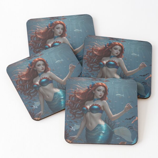 Item preview, Redhead Mermaid of Sirenas Merfolk World with a Pumpkin designed and sold by SirenasWorld.