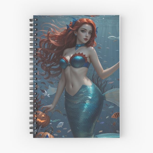 Item preview, Redhead Mermaid of Sirenas Merfolk World with a Pumpkin designed and sold by SirenasWorld.