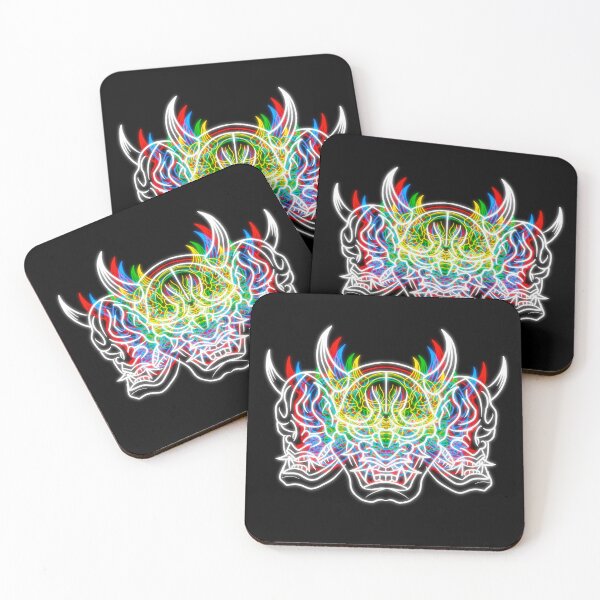 Item preview, Triple Neon Hannah Design - Three Neo Oni Masks designed and sold by Mitch616Art.