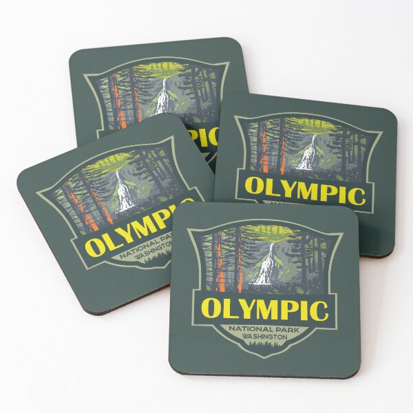 Item preview, Olympic National Park Illustration Retro Badge designed and sold by KrisSidDesigns.