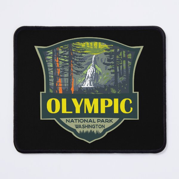 Item preview, Olympic National Park Illustration Retro Badge designed and sold by KrisSidDesigns.