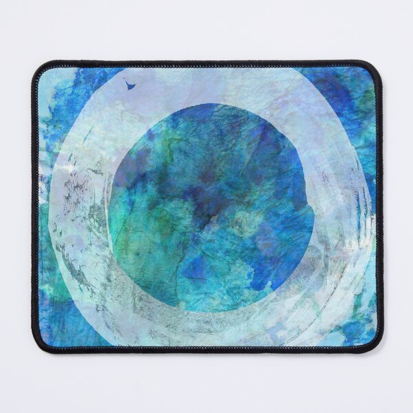 Item preview, White Enso Art on Blue Abstract designed and sold by Sharon Cummings Art.