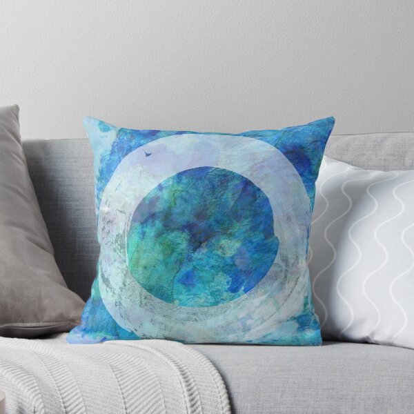 Item preview, White Enso Art on Blue Abstract designed and sold by Sharon Cummings Art.
