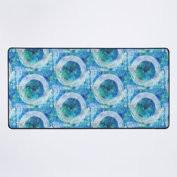 Item preview, White Enso Art on Blue Abstract designed and sold by Sharon Cummings Art.