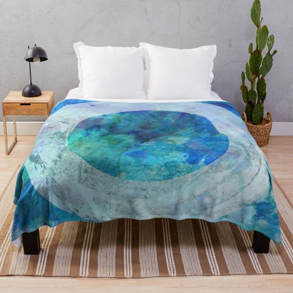 Item preview, White Enso Art on Blue Abstract designed and sold by Sharon Cummings Art.