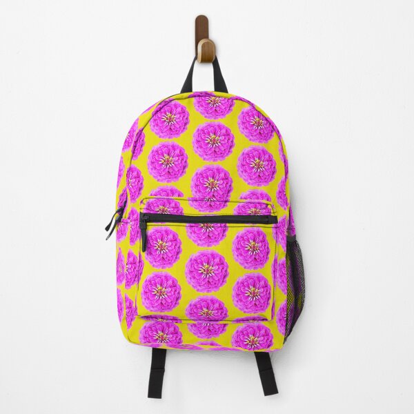 Item preview, Pink Zinnia Flower - yellow background designed and sold by Louise-Mae.