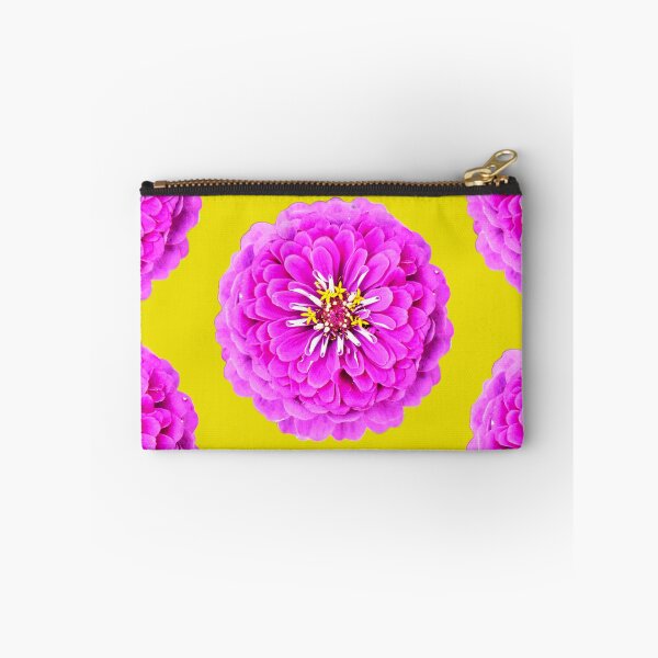Item preview, Pink Zinnia Flower - yellow background designed and sold by Louise-Mae.