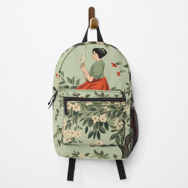 Item preview, Red Apples, Green Leaves, Books and Mirrors—Under the Apple Autumn Tree, Fall Design, apple orchard wallpaper designed and sold by ignasirus.