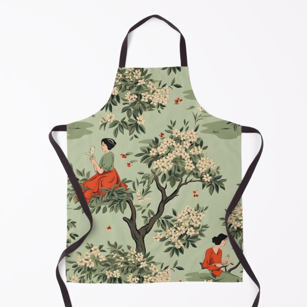 Item preview, Red Apples, Green Leaves, Books and Mirrors—Under the Apple Autumn Tree, Fall Design, apple orchard wallpaper designed and sold by ignasirus.