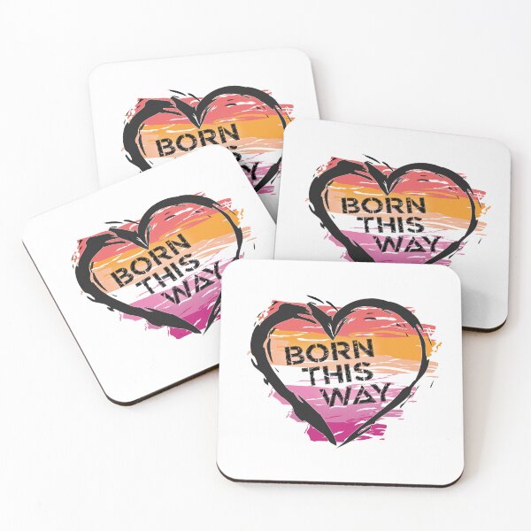 Item preview, Born This Way, Lesbian Pride Flag Heart Design LGBTQ+ designed and sold by Vision-Tees.