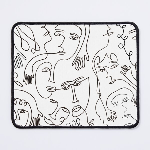 Item preview, Abstract Black and White Face Pattern designed and sold by kbracey-meraki.