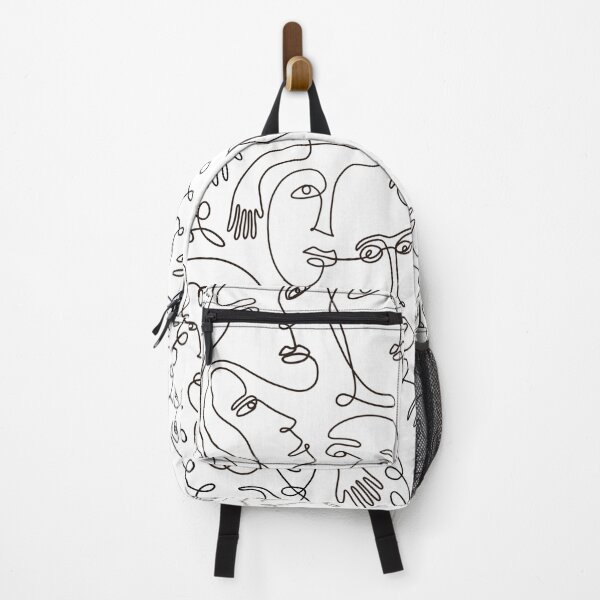Item preview, Abstract Black and White Face Pattern designed and sold by kbracey-meraki.